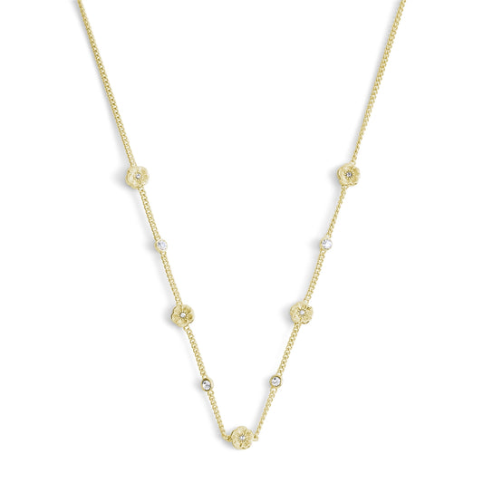Coach Gold Tea Rose Station Necklace