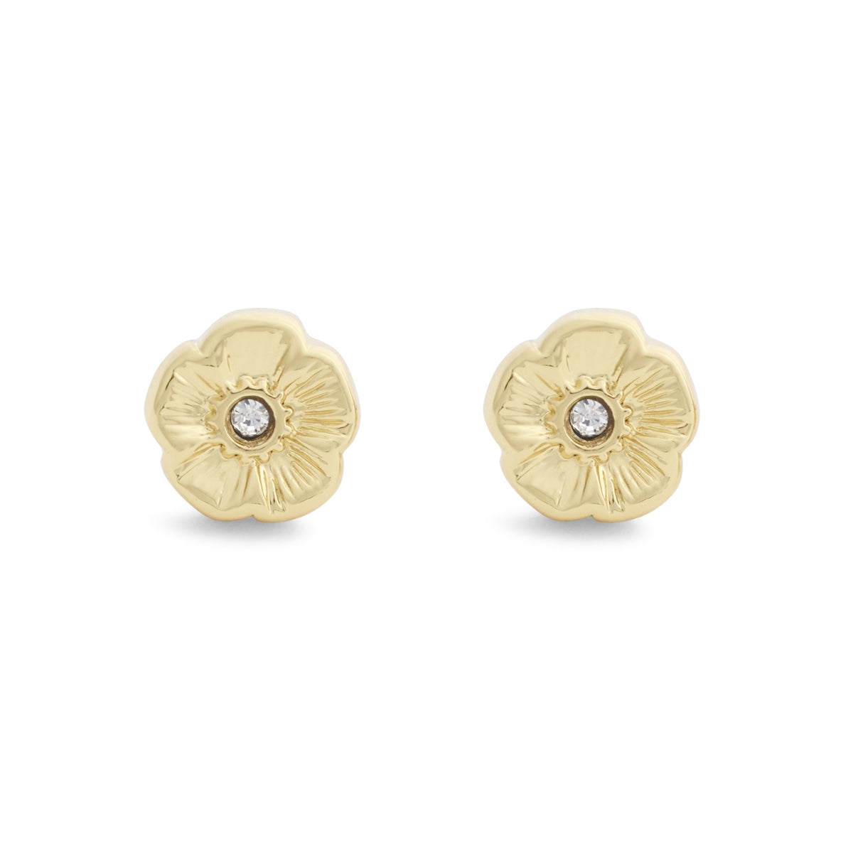 Coach Gold Tea Rose Studs
