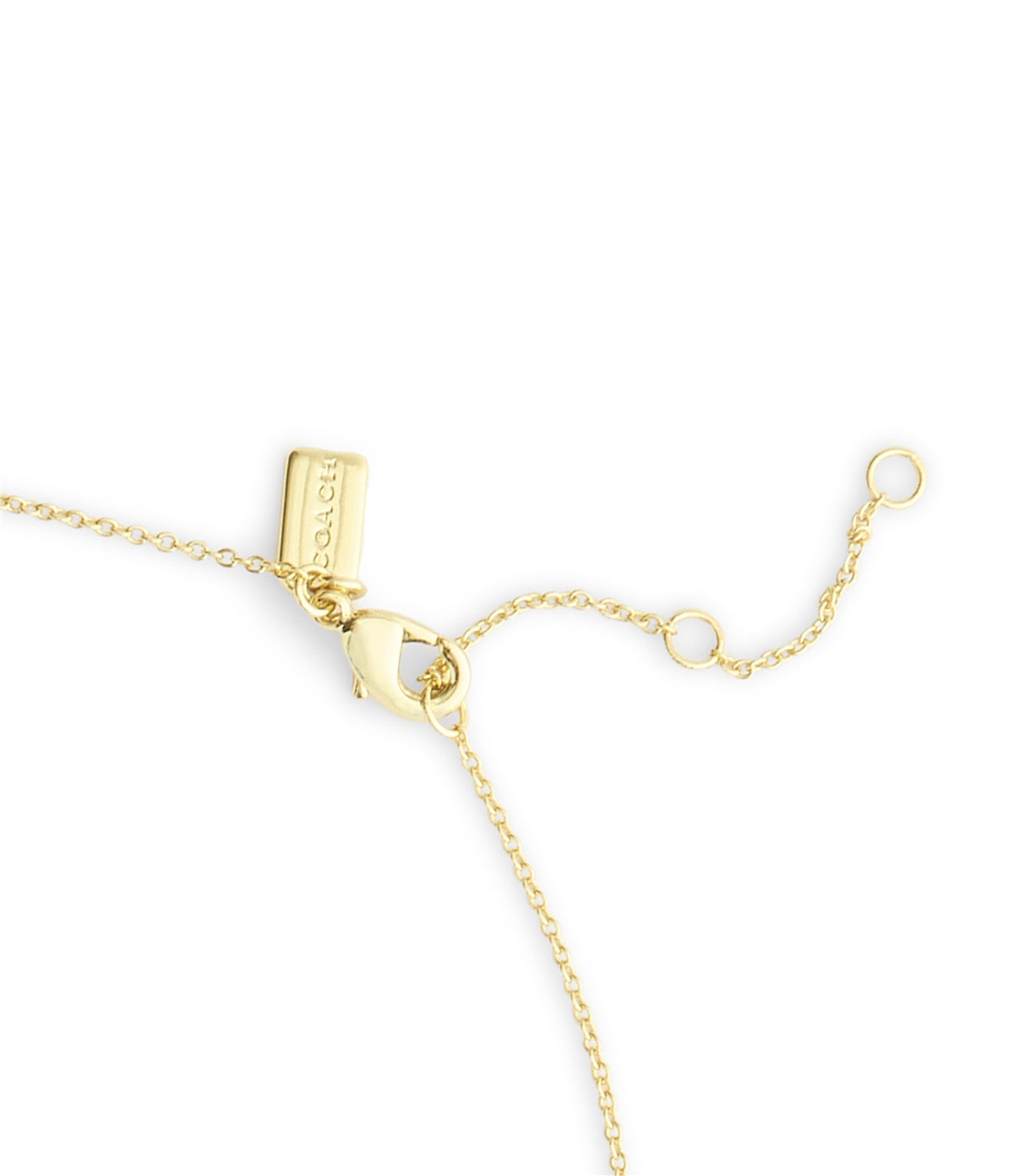 Coach Gold White Enamel Heart Necklace