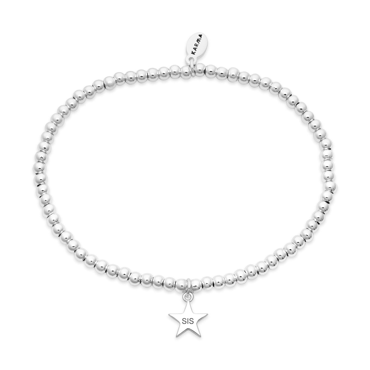 Karma Silver Sis Star Stretch Bracelet