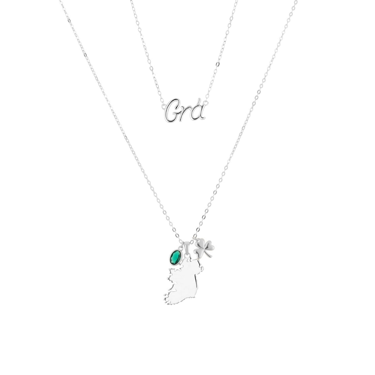 Silver Grá and Ireland Necklace Set
