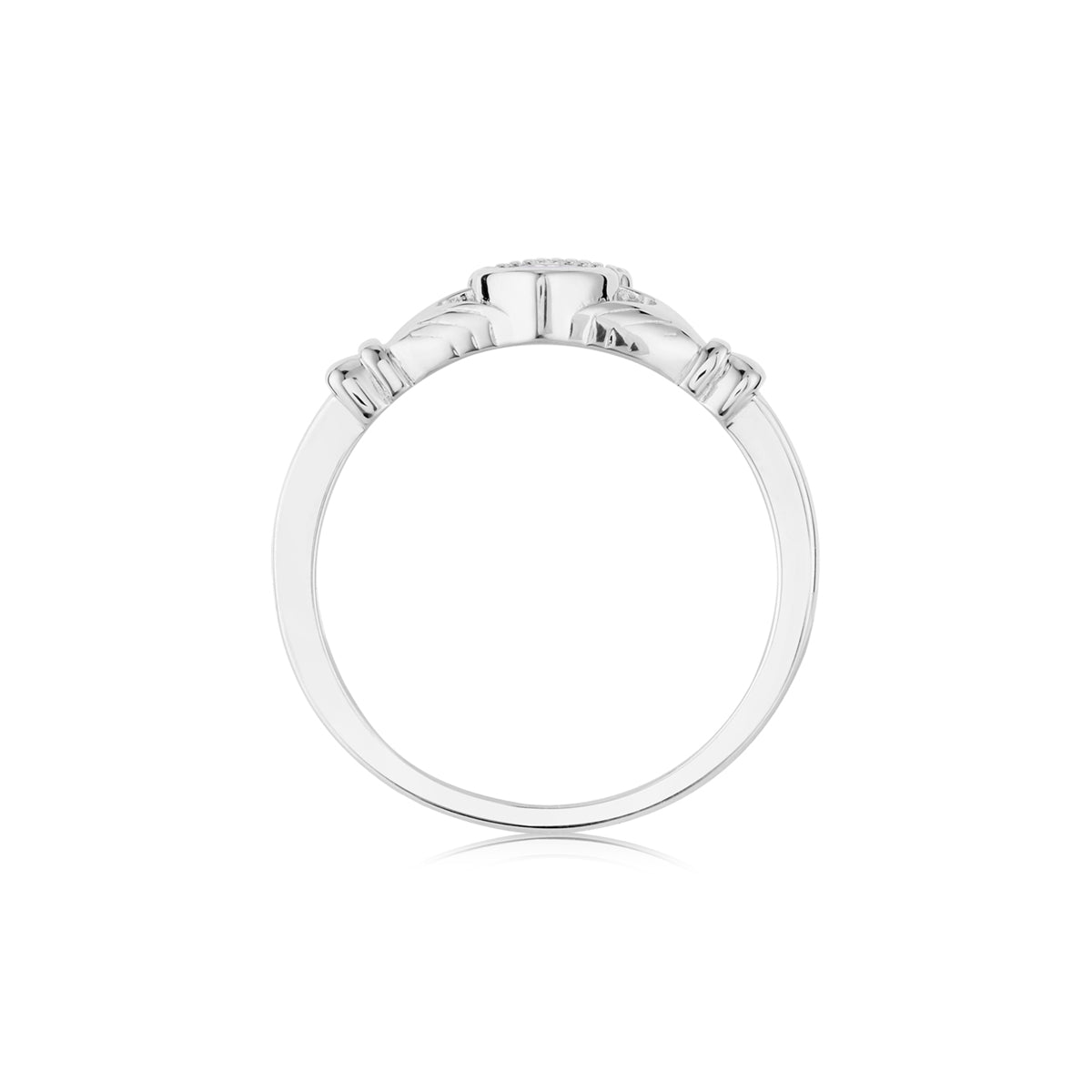 Argento Silver February Amethyst Claddagh Birthstone Ring
