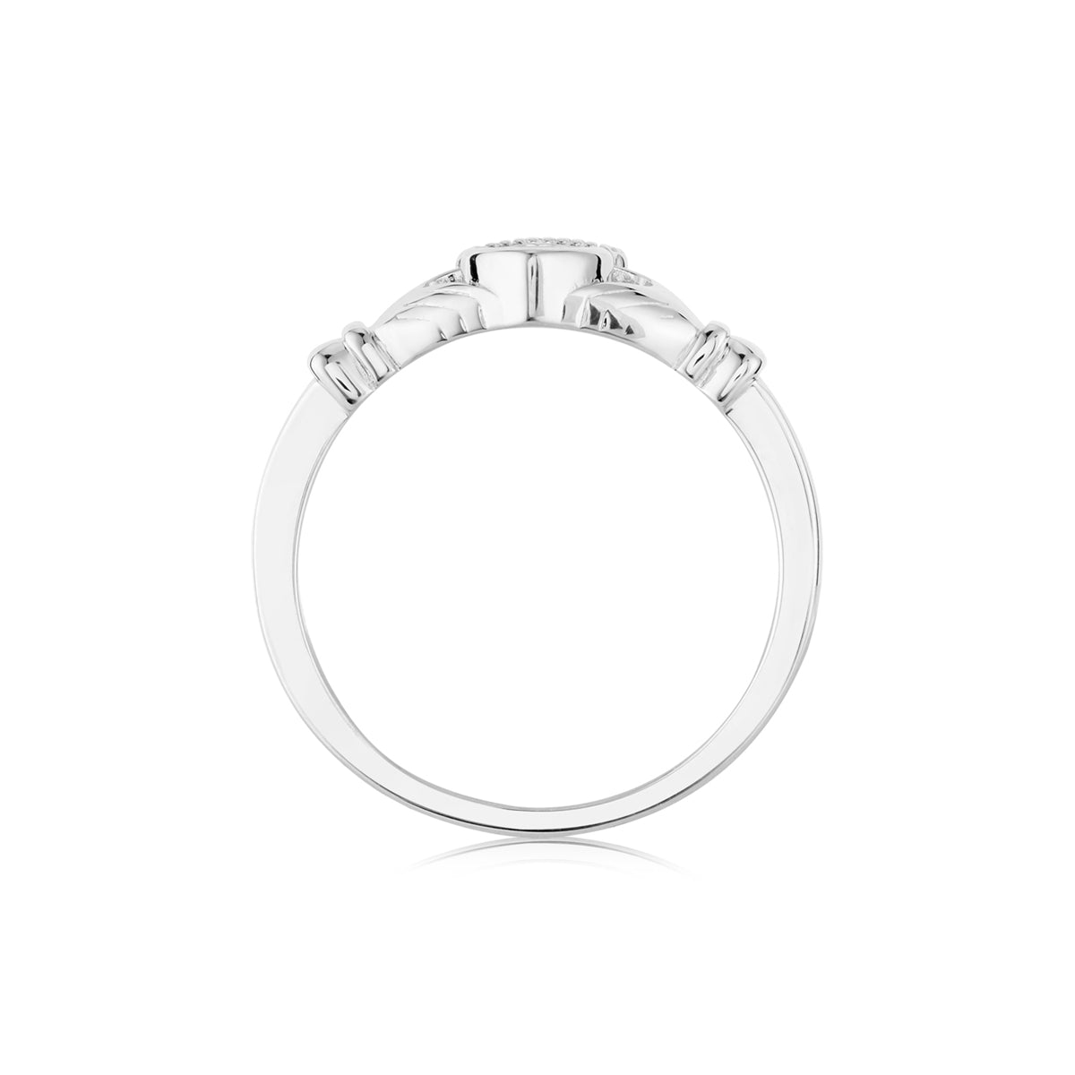 Argento Silver April CZ Claddagh Birthstone Ring