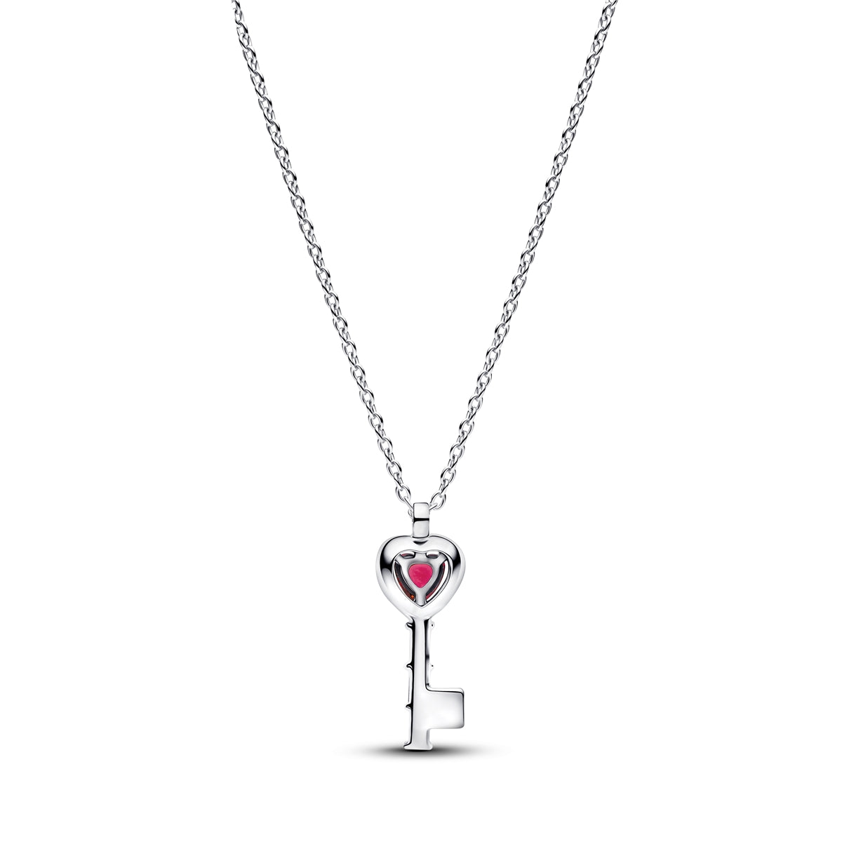 Pandora Silver Elevated Heart Key Collier Necklace