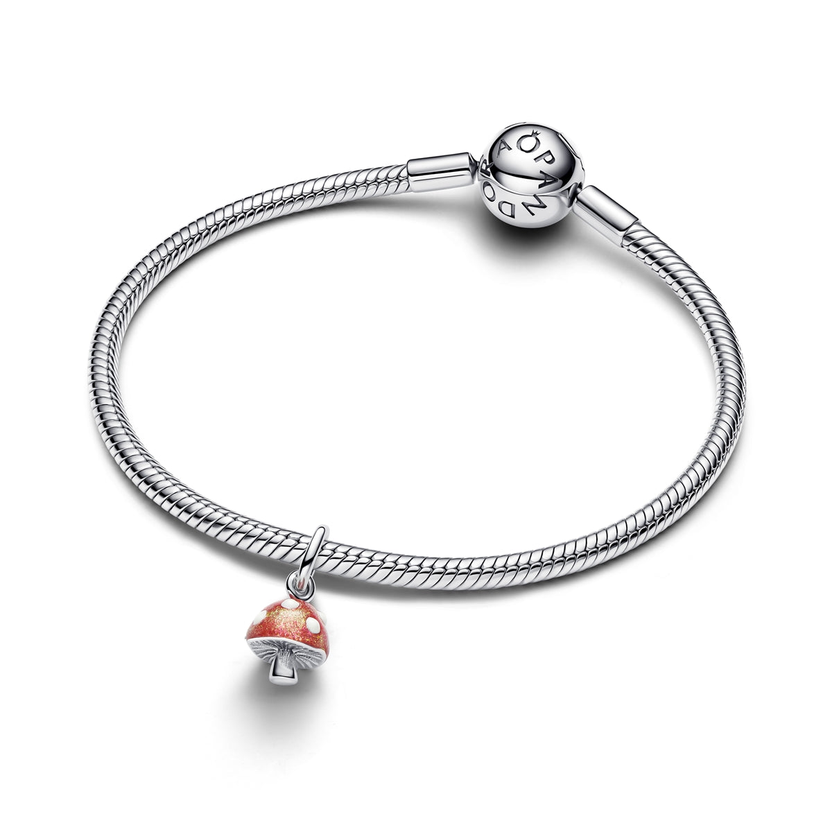 Pandora Silver Glow-In-The-Dark Mushroom Dangle Charm