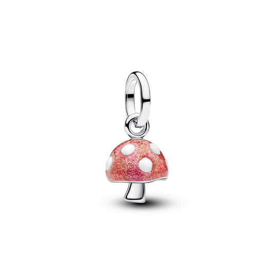 Pandora Silver Glow-In-The-Dark Mushroom Dangle Charm