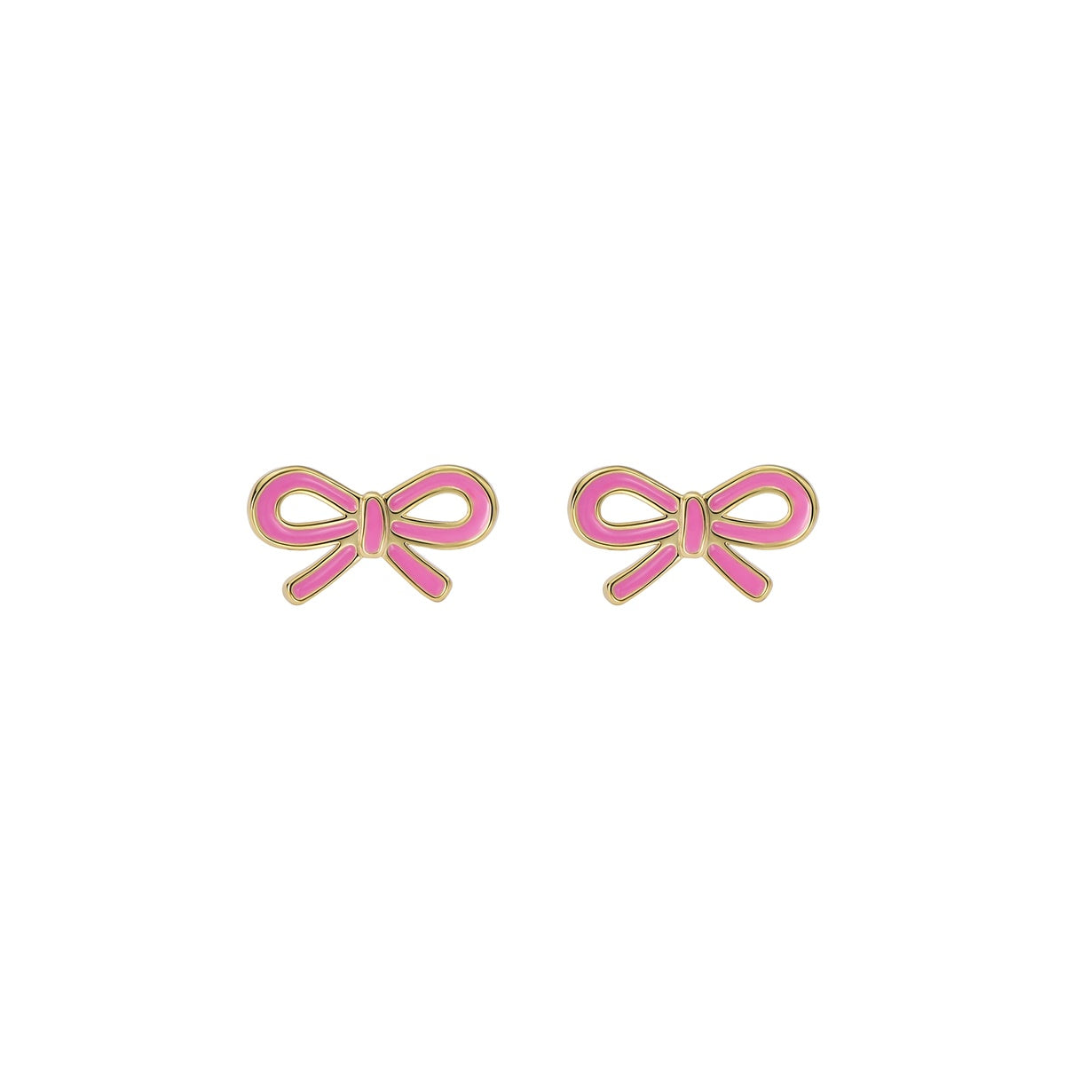 Ted Baker Gold Bowie Tie Bow Hot Pink Studs