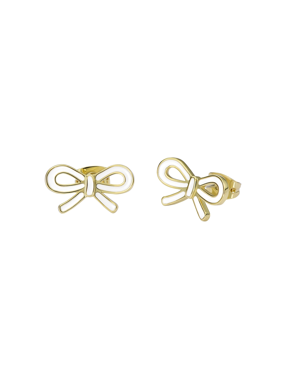 Ted Baker Gold Bowie Tie Bow White Studs