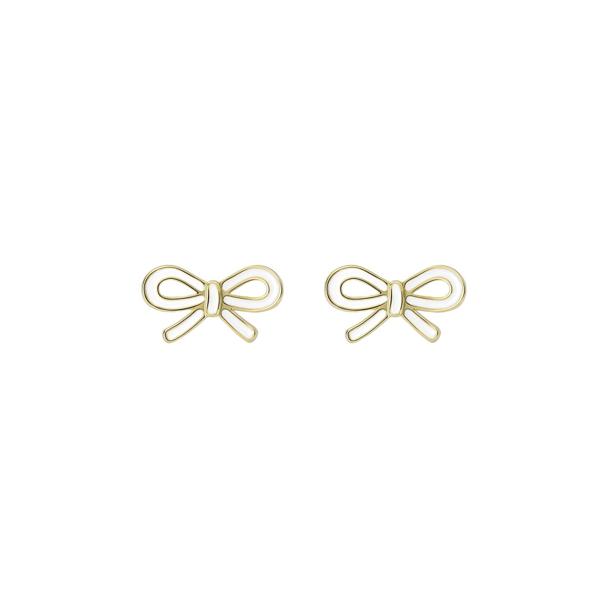 Ted Baker Gold Bowie Tie Bow White Studs