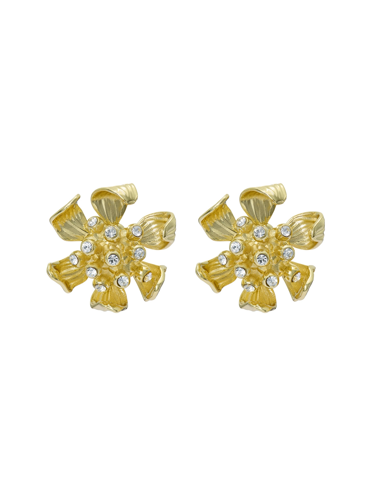 Ted Baker Gold Furina Furled Flower Studs
