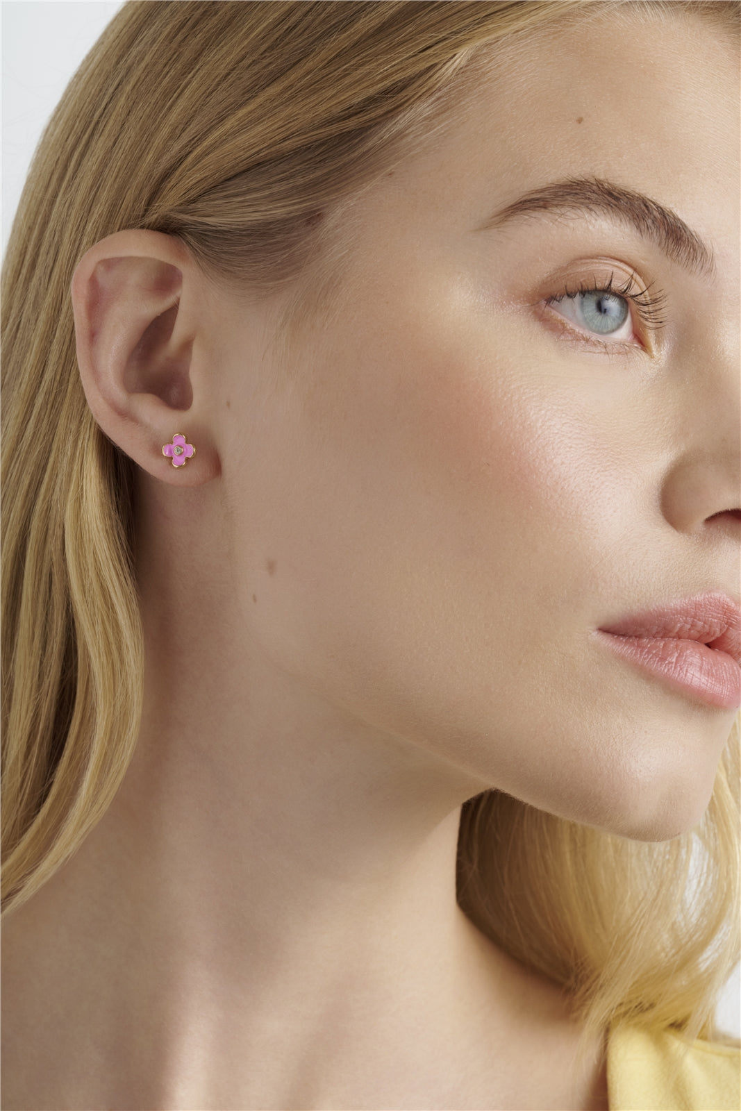 Ted Baker Gold Gayla Garland Pink Flower Studs
