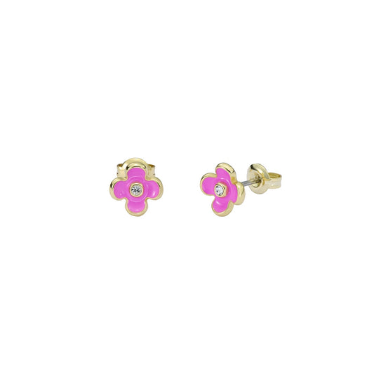 Ted Baker Gold Gayla Garland Pink Flower Studs