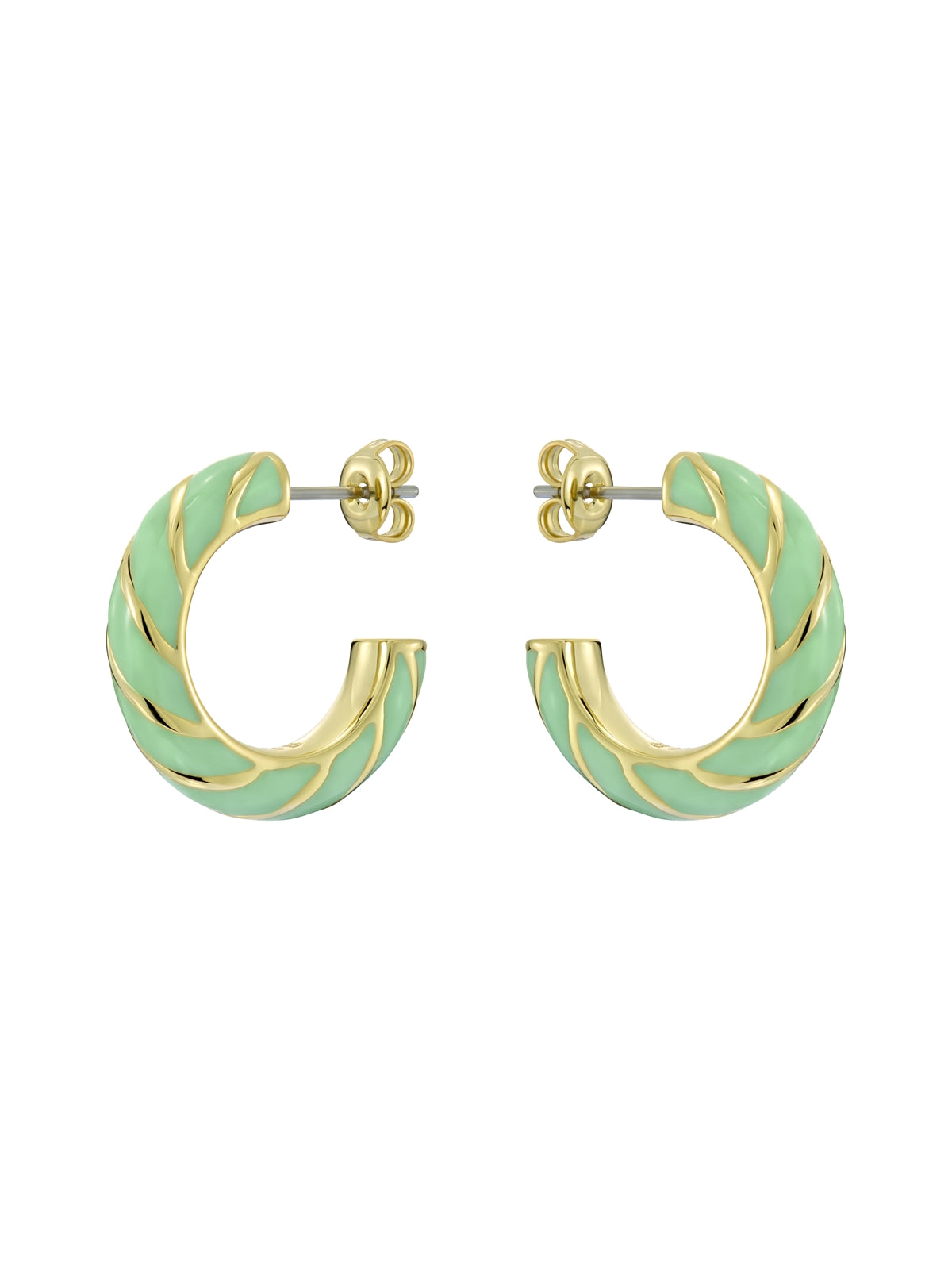 Ted Baker Gold Trinna Twisted Mint Enamel Hoops