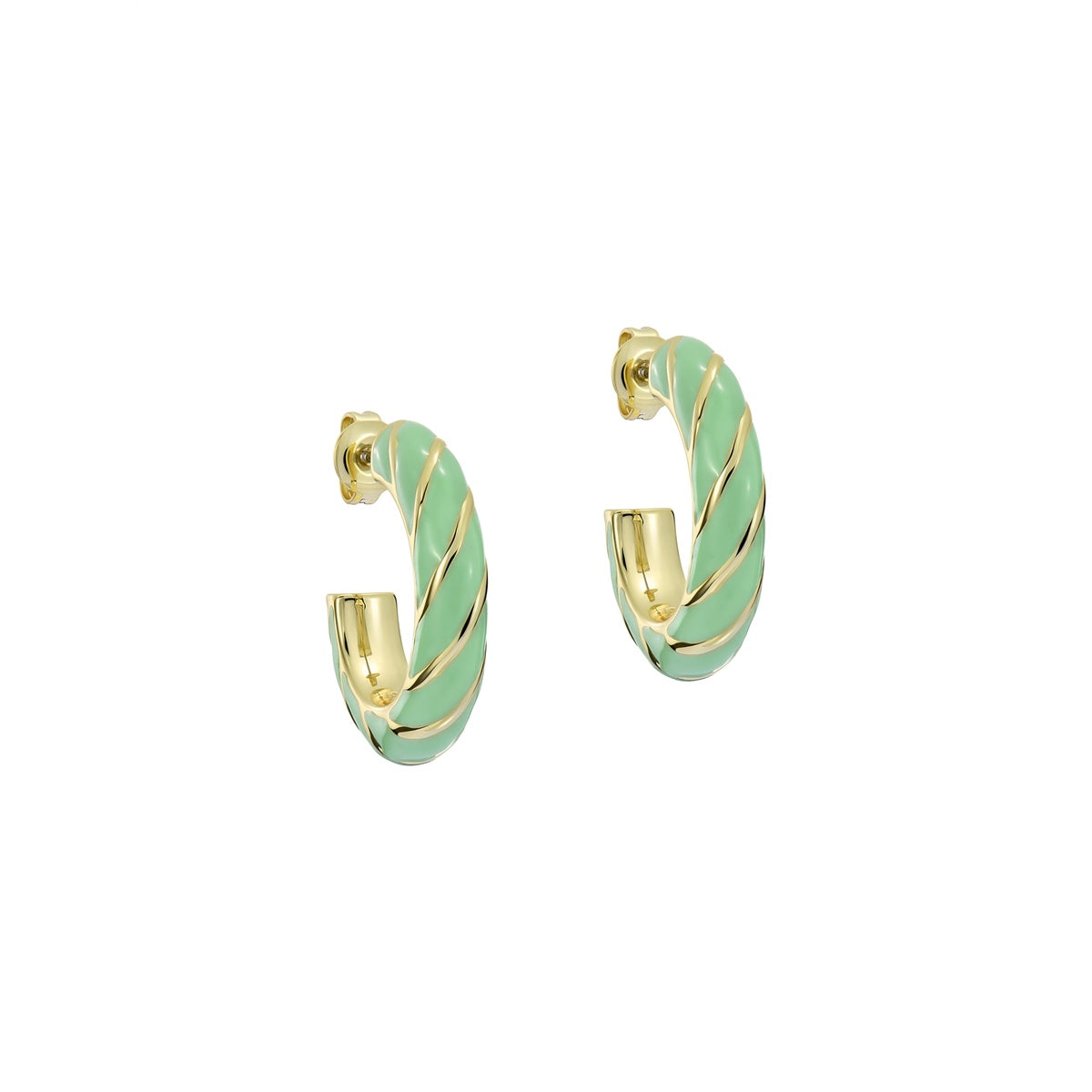 Ted Baker Gold Trinna Twisted Mint Enamel Hoops