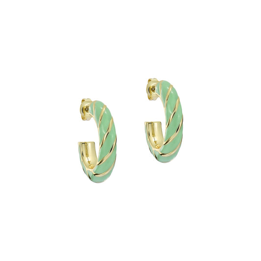 Ted Baker Gold Trinna Twisted Mint Enamel Hoops