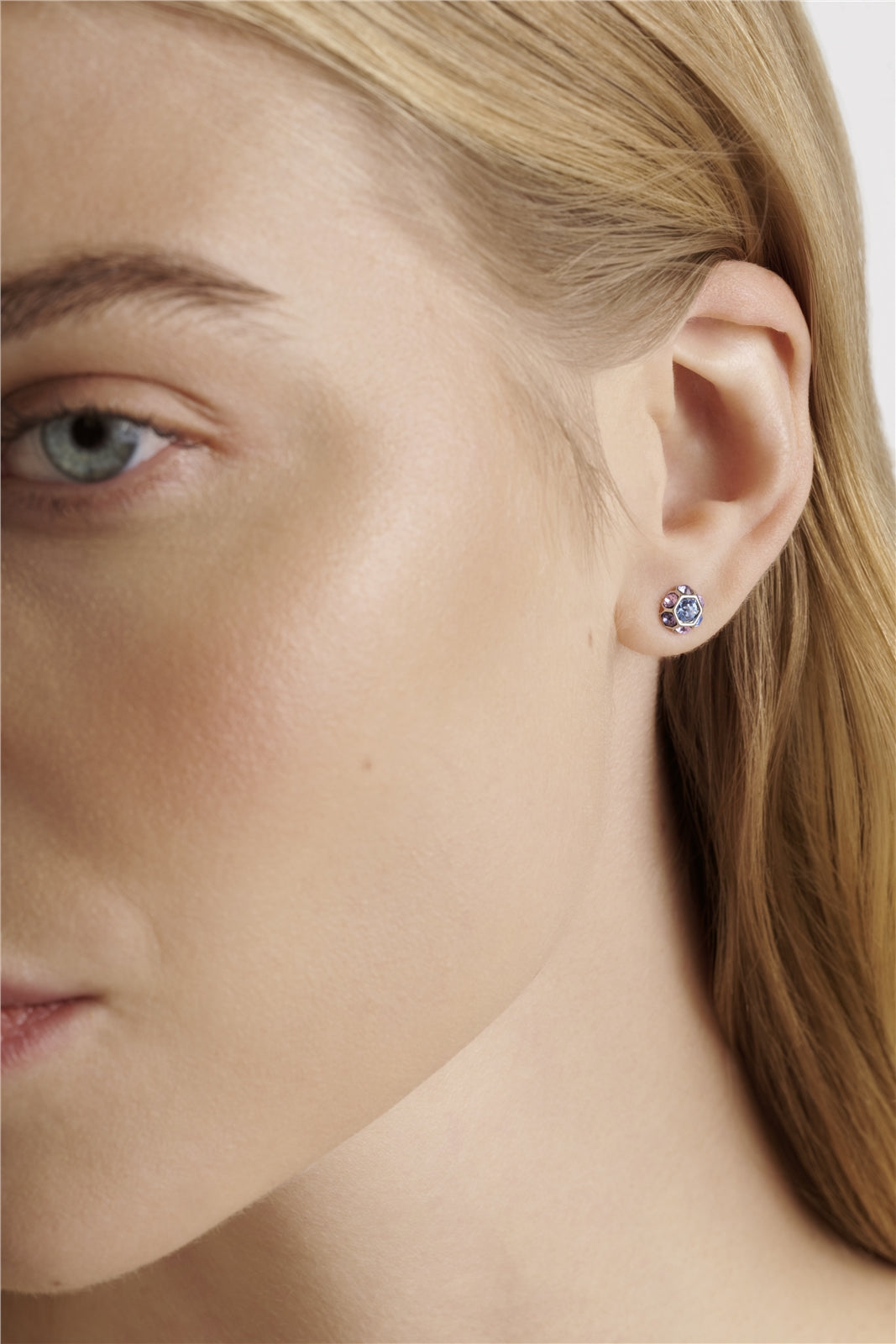 Ted Baker Silver Gemme Light Blue Gem Cluster Studs
