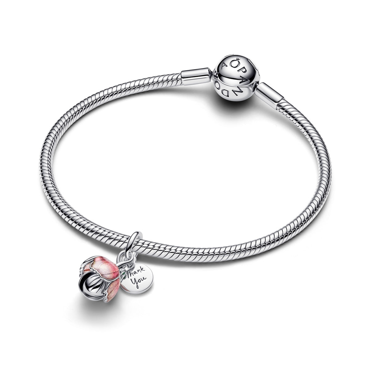 Pandora Silver Two-Tone Blooming Flower Dangle Charm