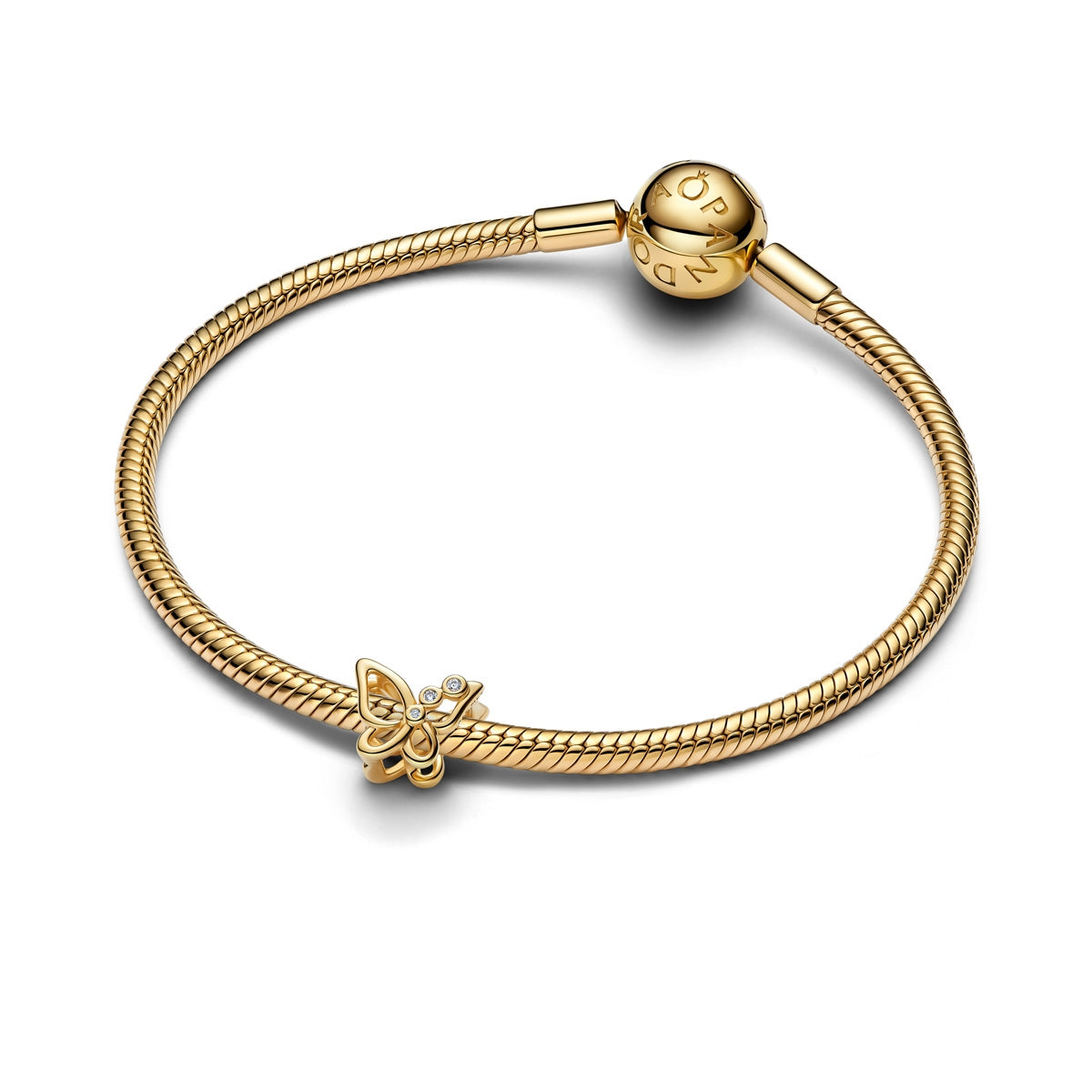 Pandora Gold Butterfly Openwork Charm