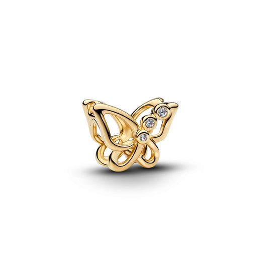Pandora Gold Butterfly Openwork Charm