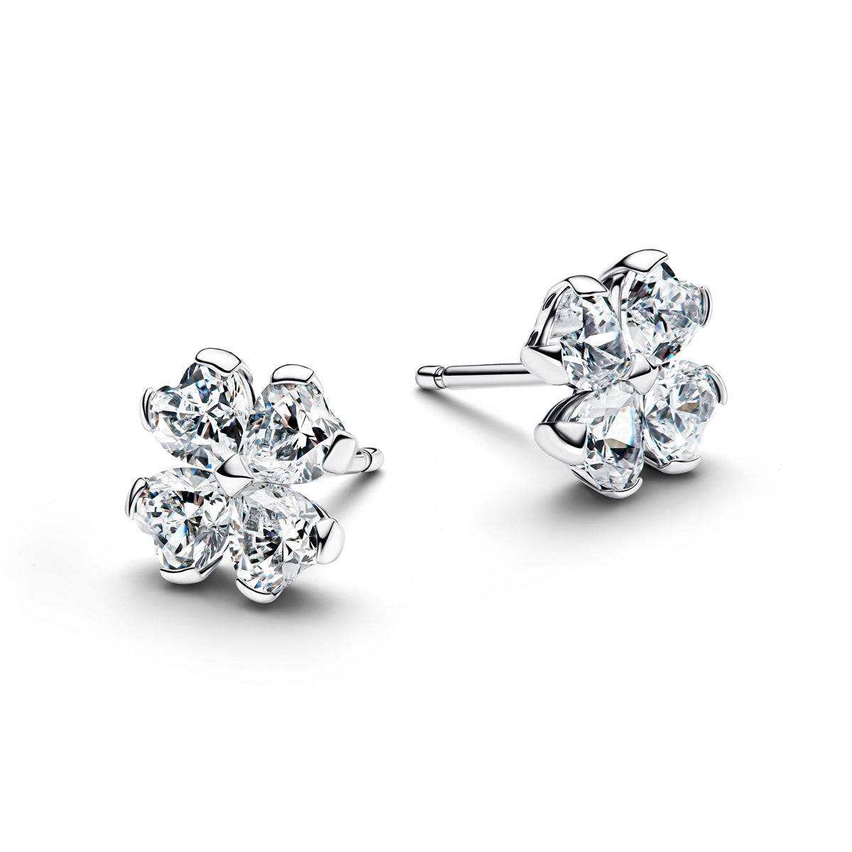 Pandora Silver Sparkling Lucky Clover Stud Earrings