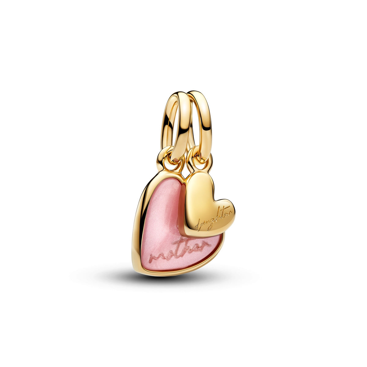 Pandora Gold Pink Mother & Daughter Splitable Dangle Charms