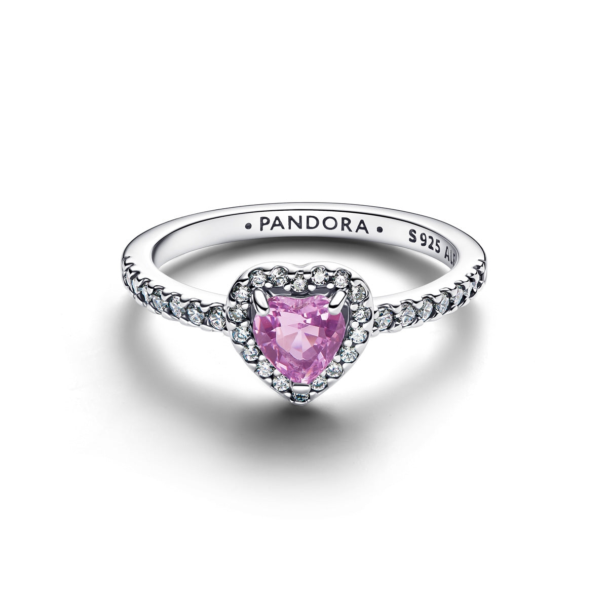 Pandora Silver Elevated Light Purple Heart Ring