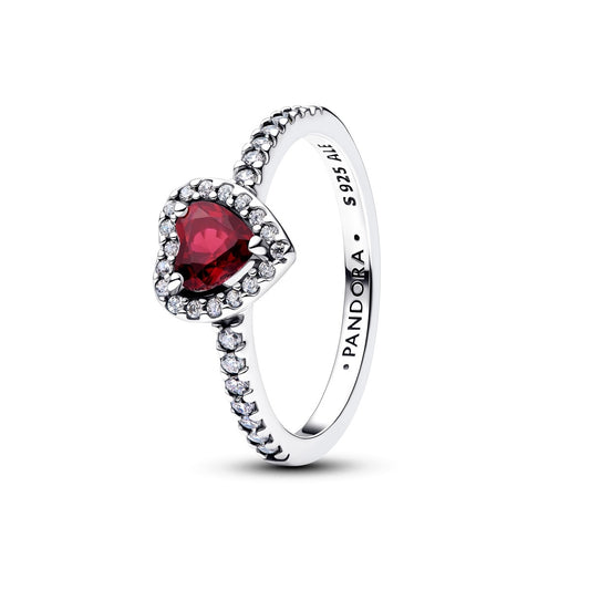 Pandora Silver Elevated Fuchsia Rose Heart Ring