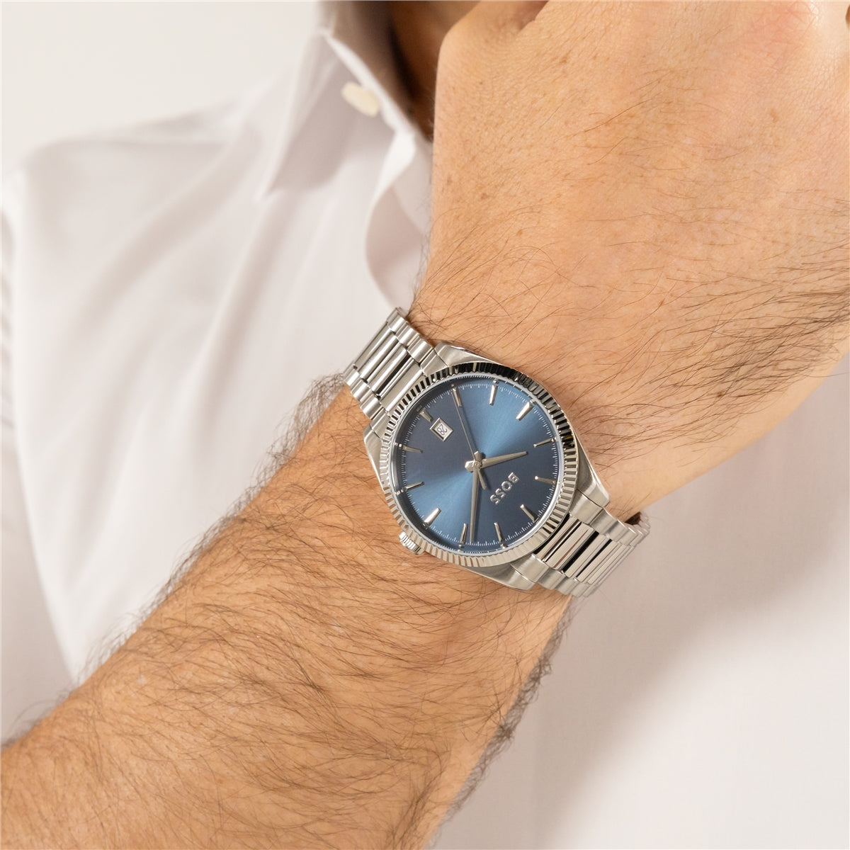 Boss Silver Cheswick Blue Dial Watch