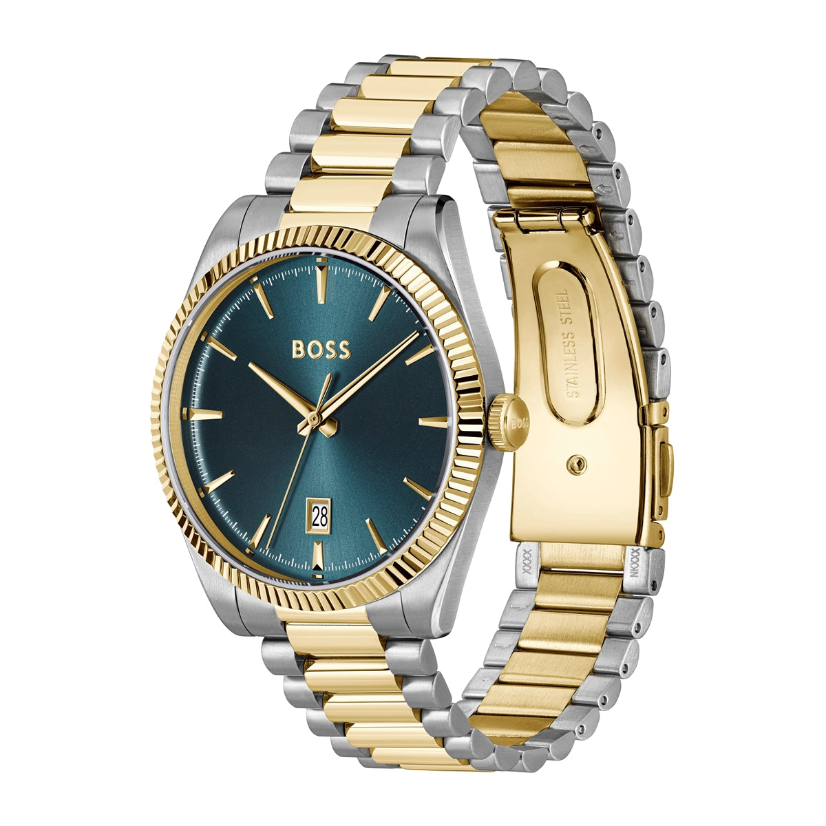 Boss Two Toned Cheswick Blue Dial Watch