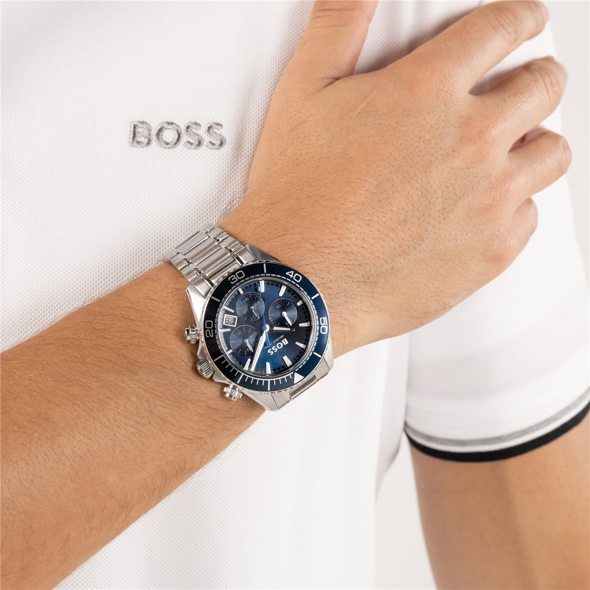 Boss Silver Sealiner Blue Dial Watch