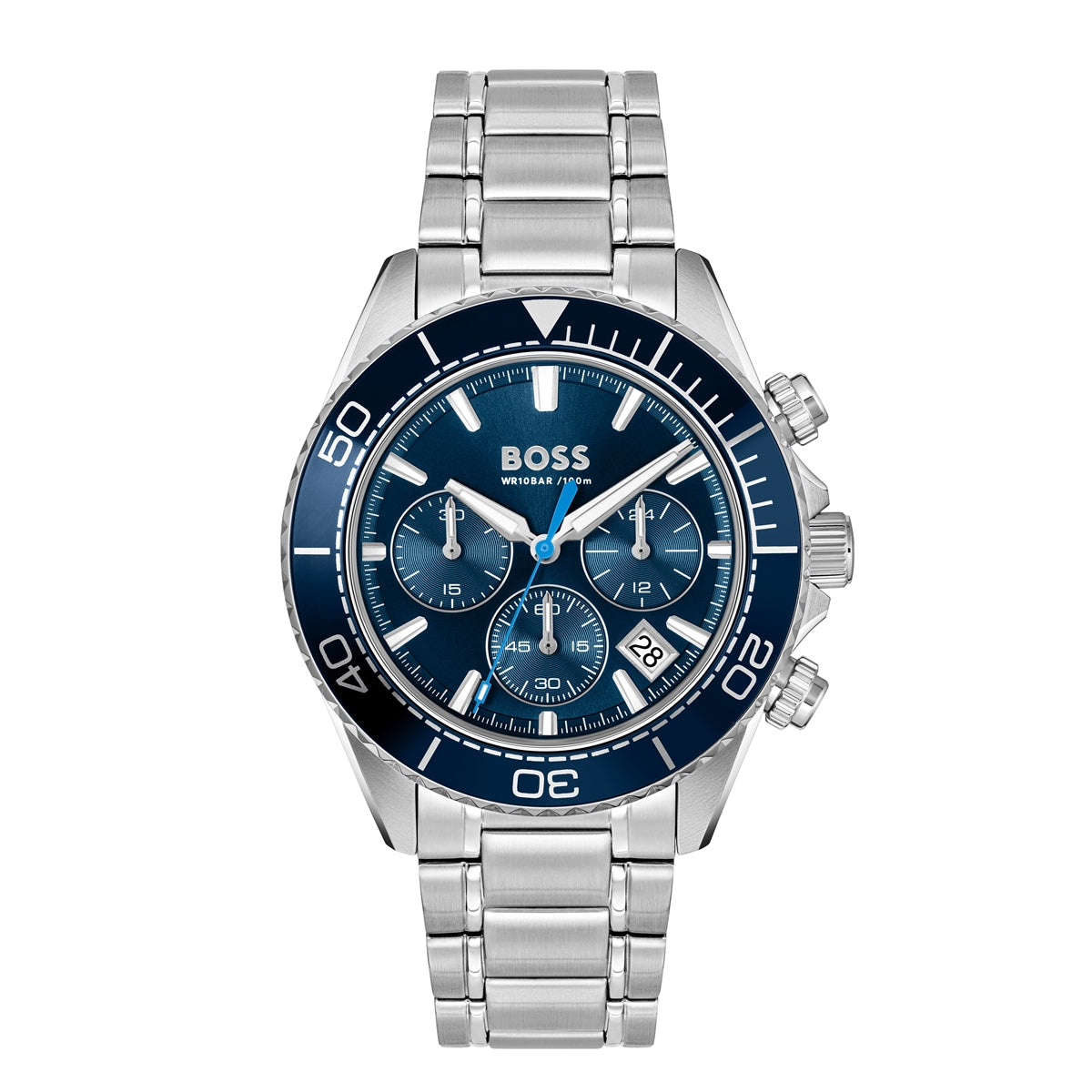 Boss Silver Sealiner Blue Dial Watch