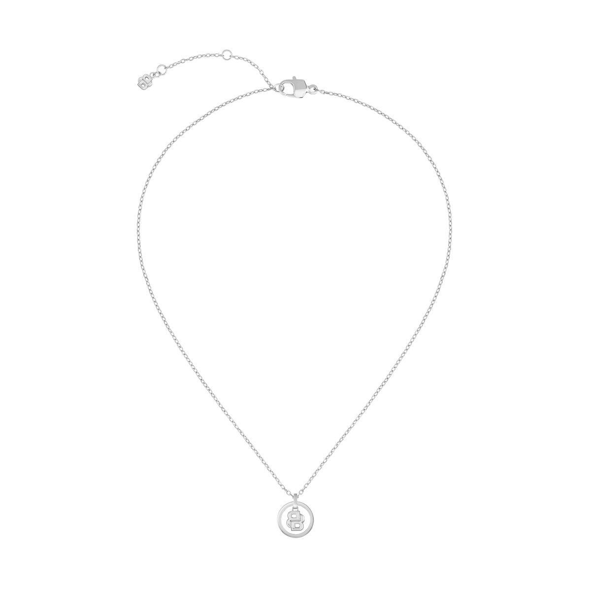 Boss Silver Double B Halo Necklace