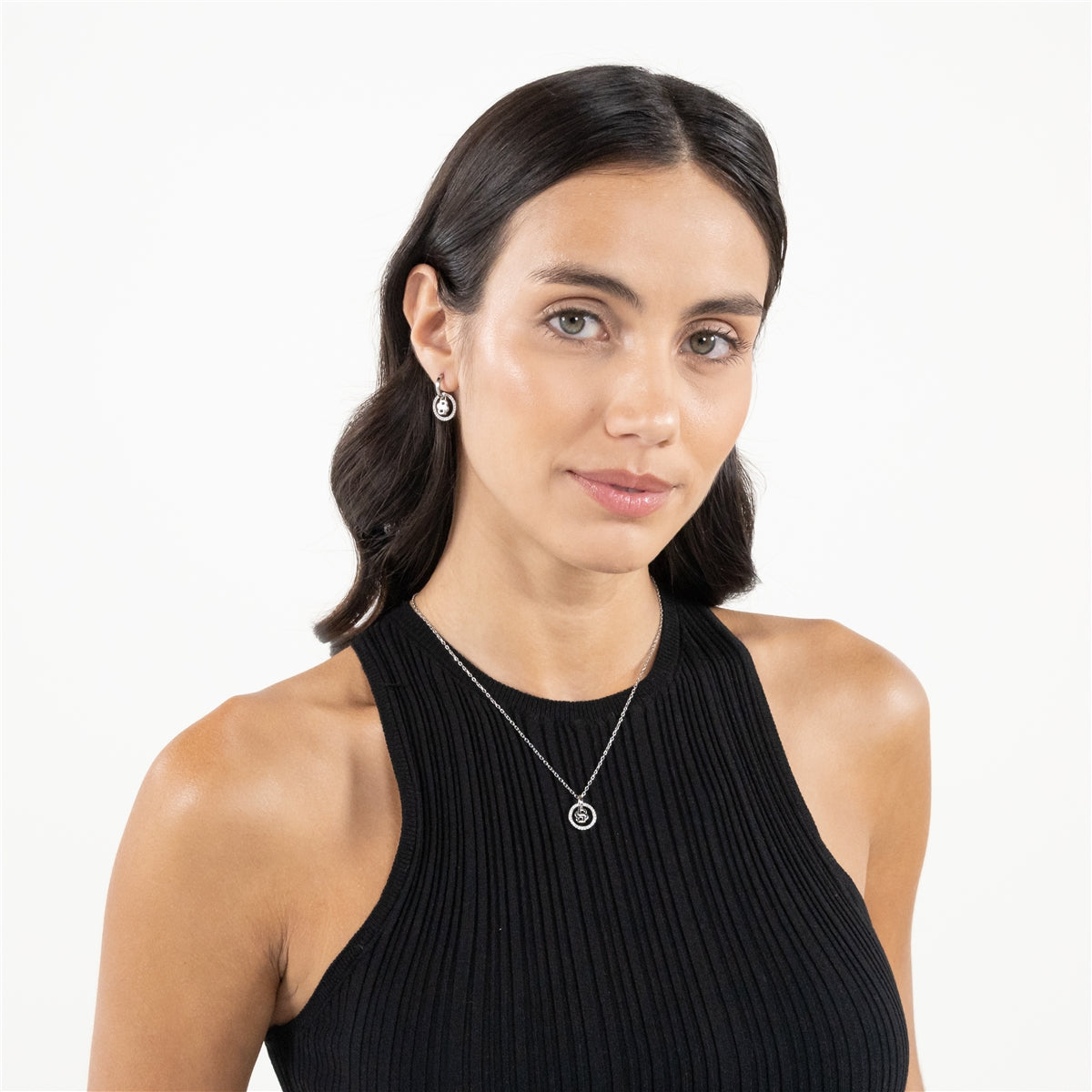 Boss Silver Double B Halo Necklace