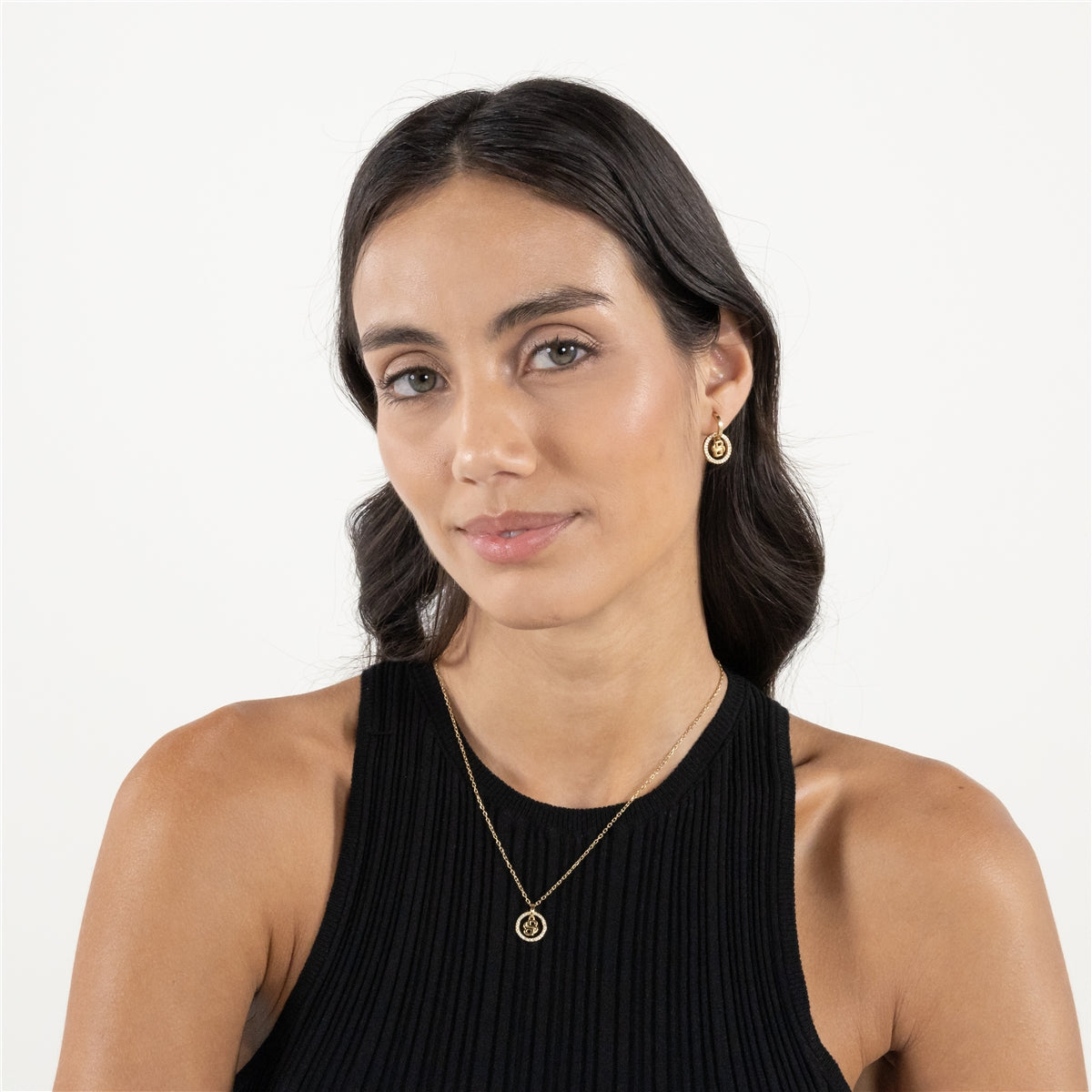 Boss Gold Double B Halo Necklace