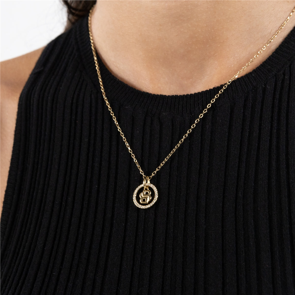 Boss Gold Double B Halo Necklace