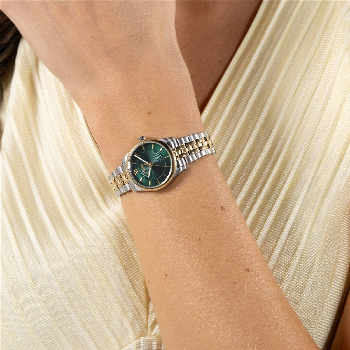Boss Two Toned Graceful Mina Green Dial Watch