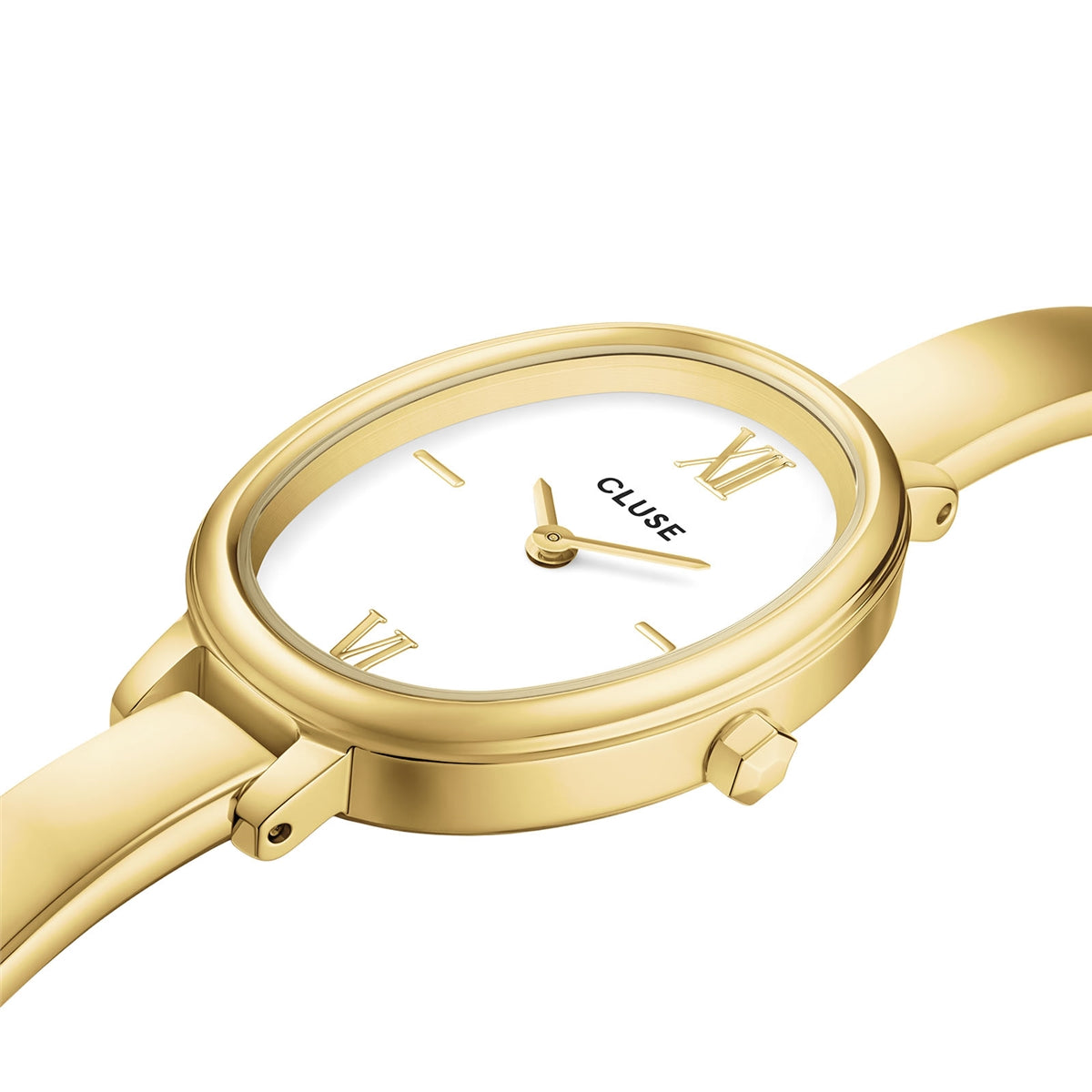 CLUSE Gold L'Ovale White Watch