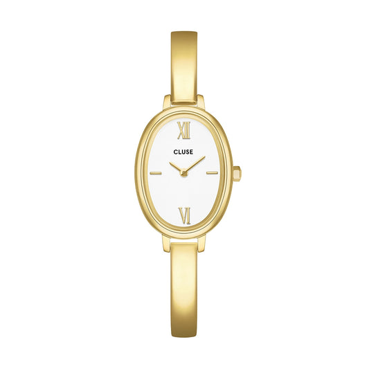 CLUSE Gold L'Ovale White Watch