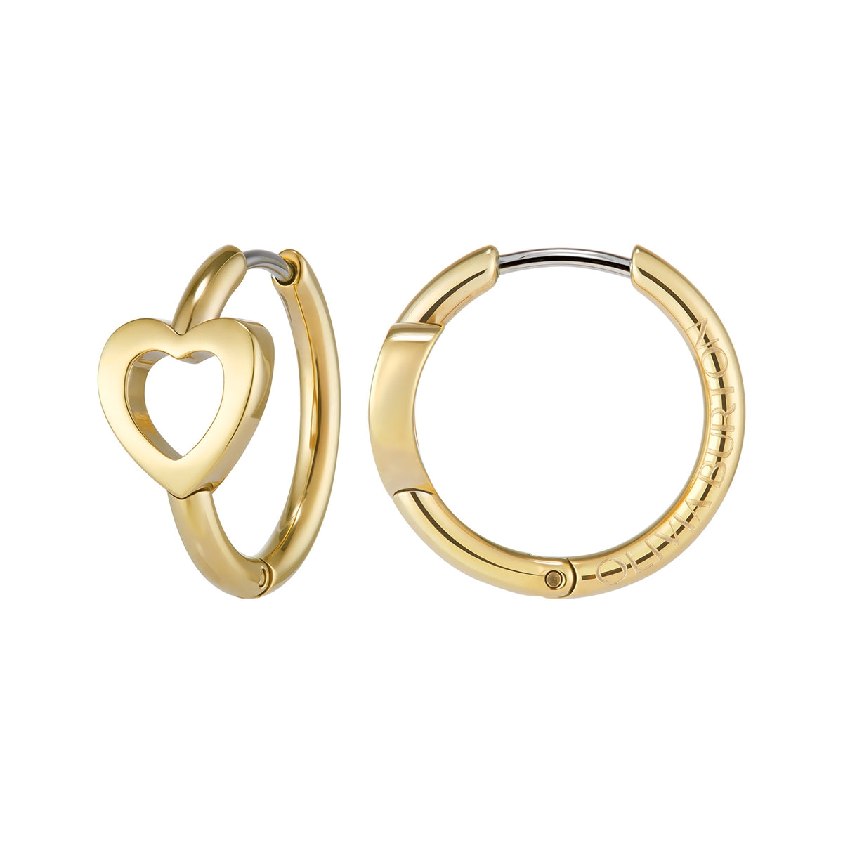 Olivia Burton Gold Kindred Interlink Openwork Heart Hoops