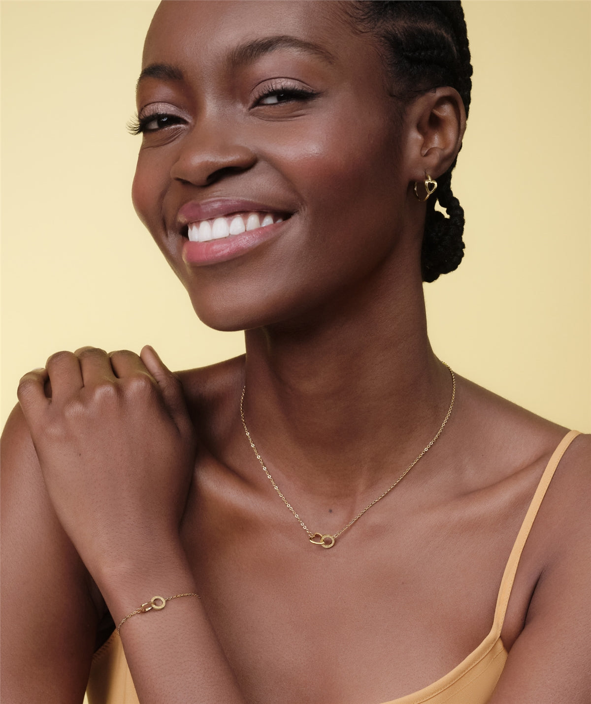 Olivia Burton Gold Kindred Interlink Openwork Heart Hoops