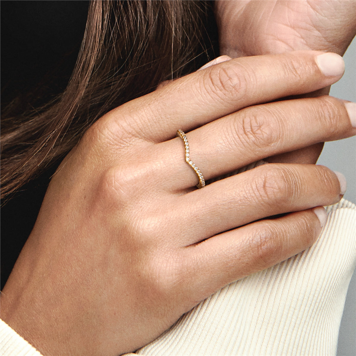 Pandora Gold Wishbone Ring