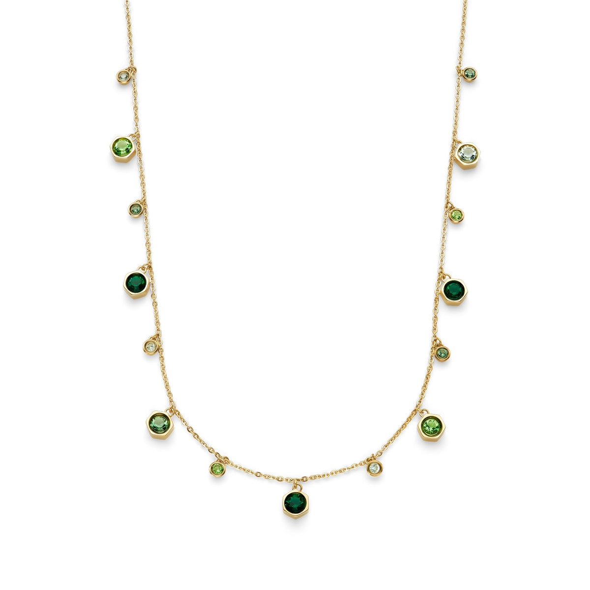 Olivia Burton Gold Mini Droplet Green Necklace