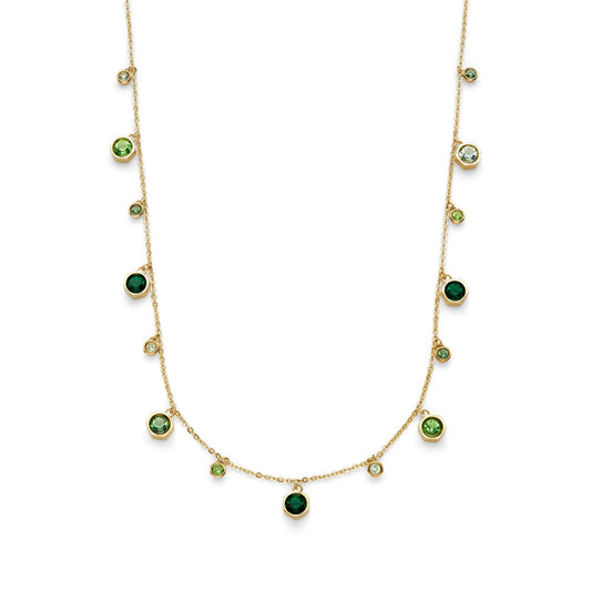 Olivia Burton Gold Mini Droplet Green Necklace