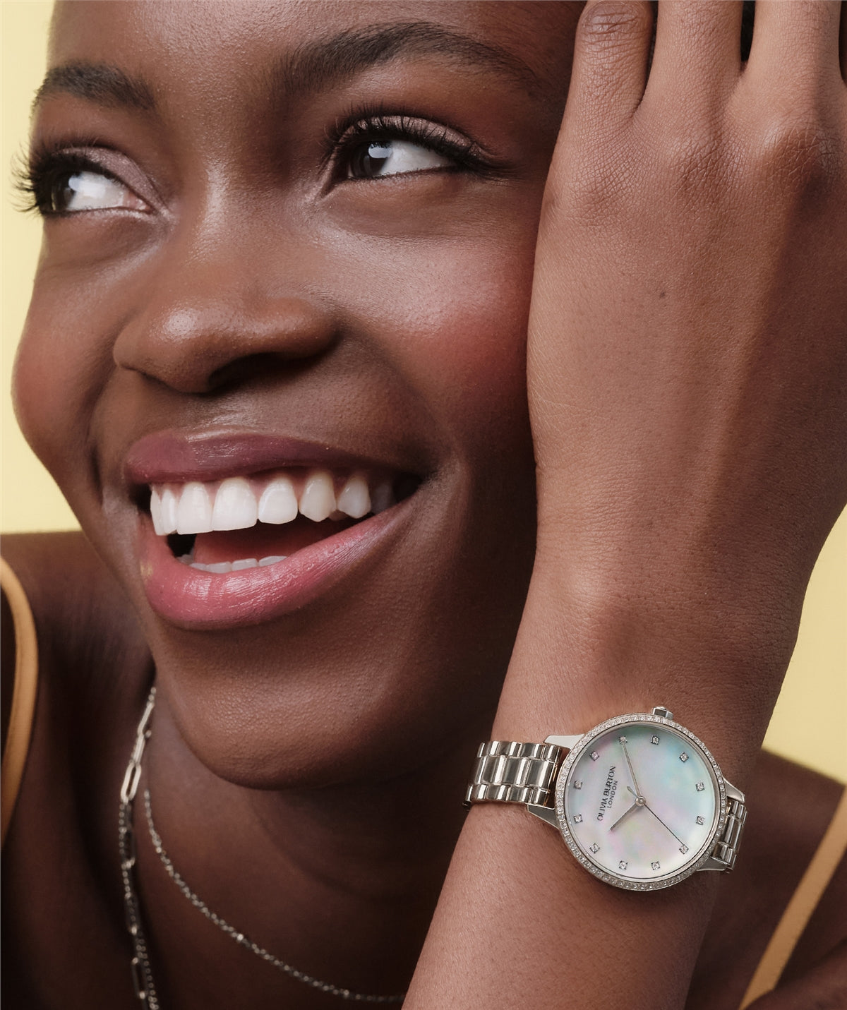 Olivia Burton Silver Captivate Mother of Pearl Dial Watch