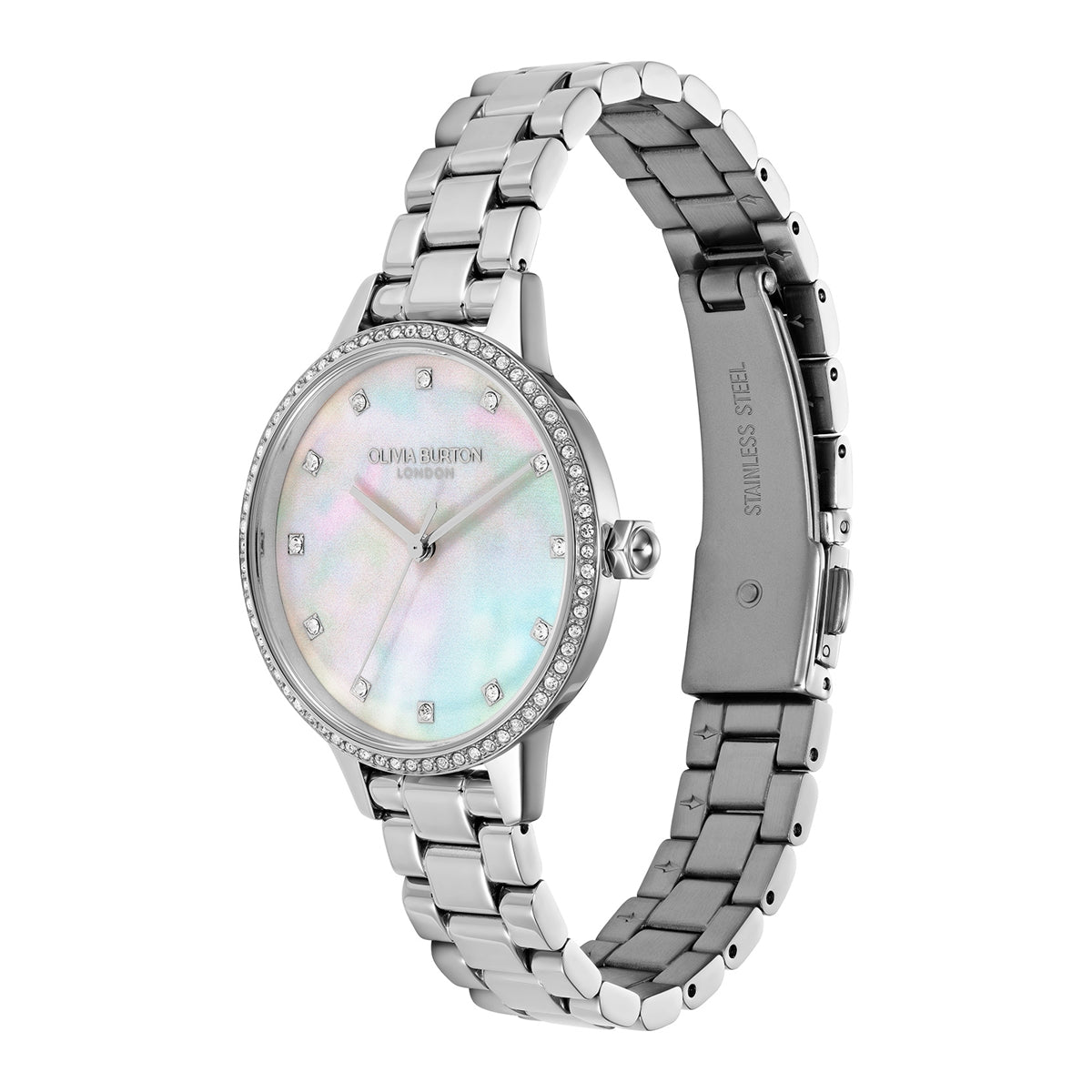 Olivia Burton Silver Captivate Mother of Pearl Dial Watch