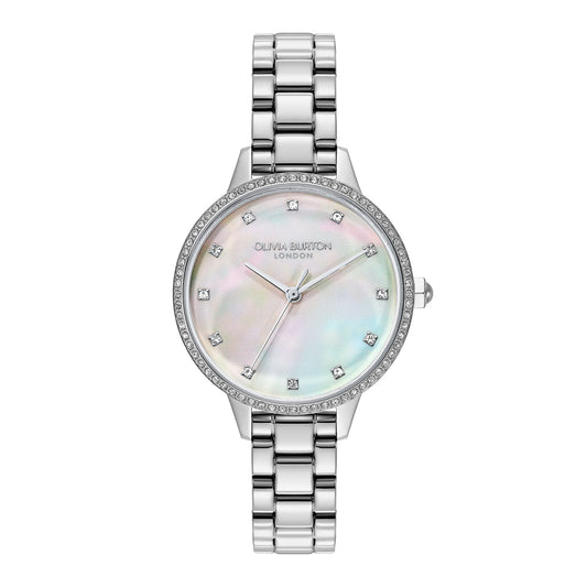 Olivia Burton Silver Captivate Mother of Pearl Dial Watch