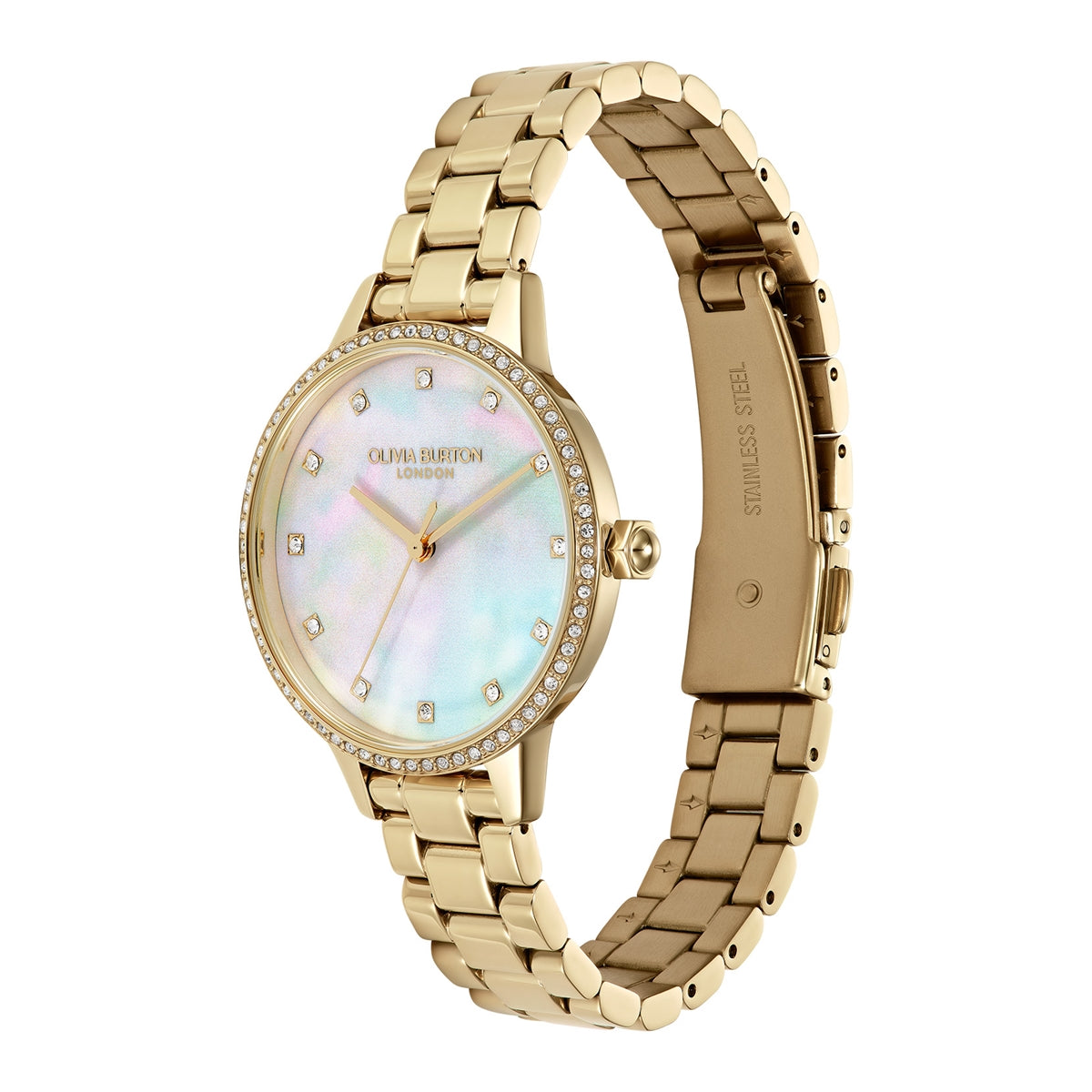 Olivia Burton Gold Captivate Mother of Pearl Dial Watch