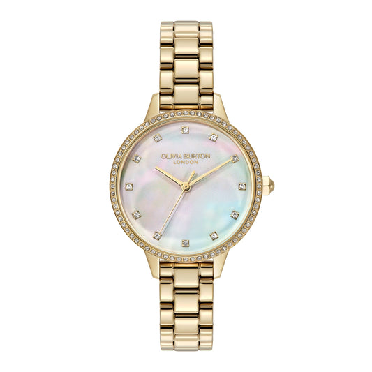 Olivia Burton Gold Captivate Mother of Pearl Dial Watch