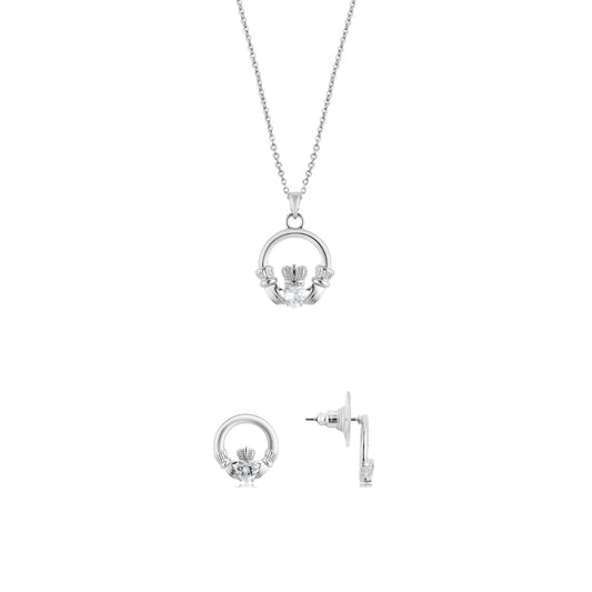 Karma Silver Claddagh Heart Cubic Zirconia Set