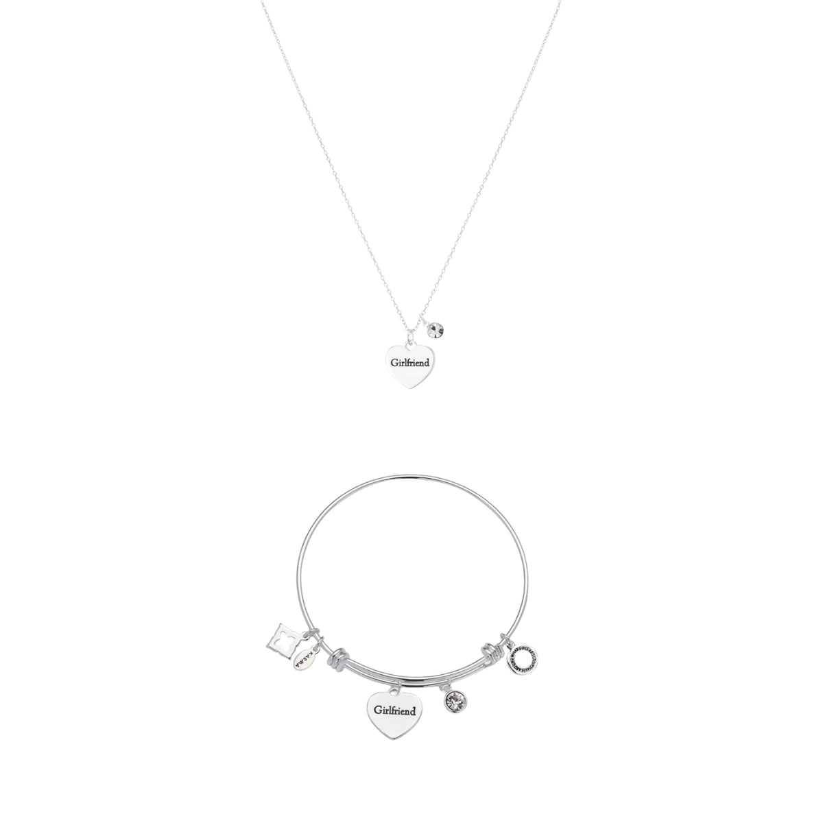 Karma Silver Girlfriend Heart Set
